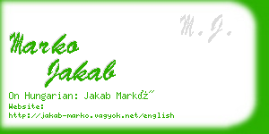 marko jakab business card